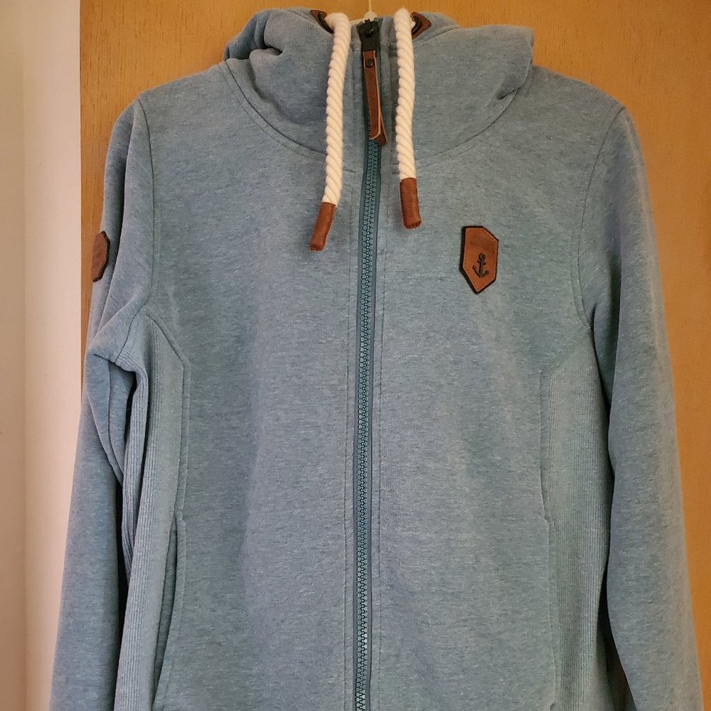 Naketano Men's zip up hoodie blue Large